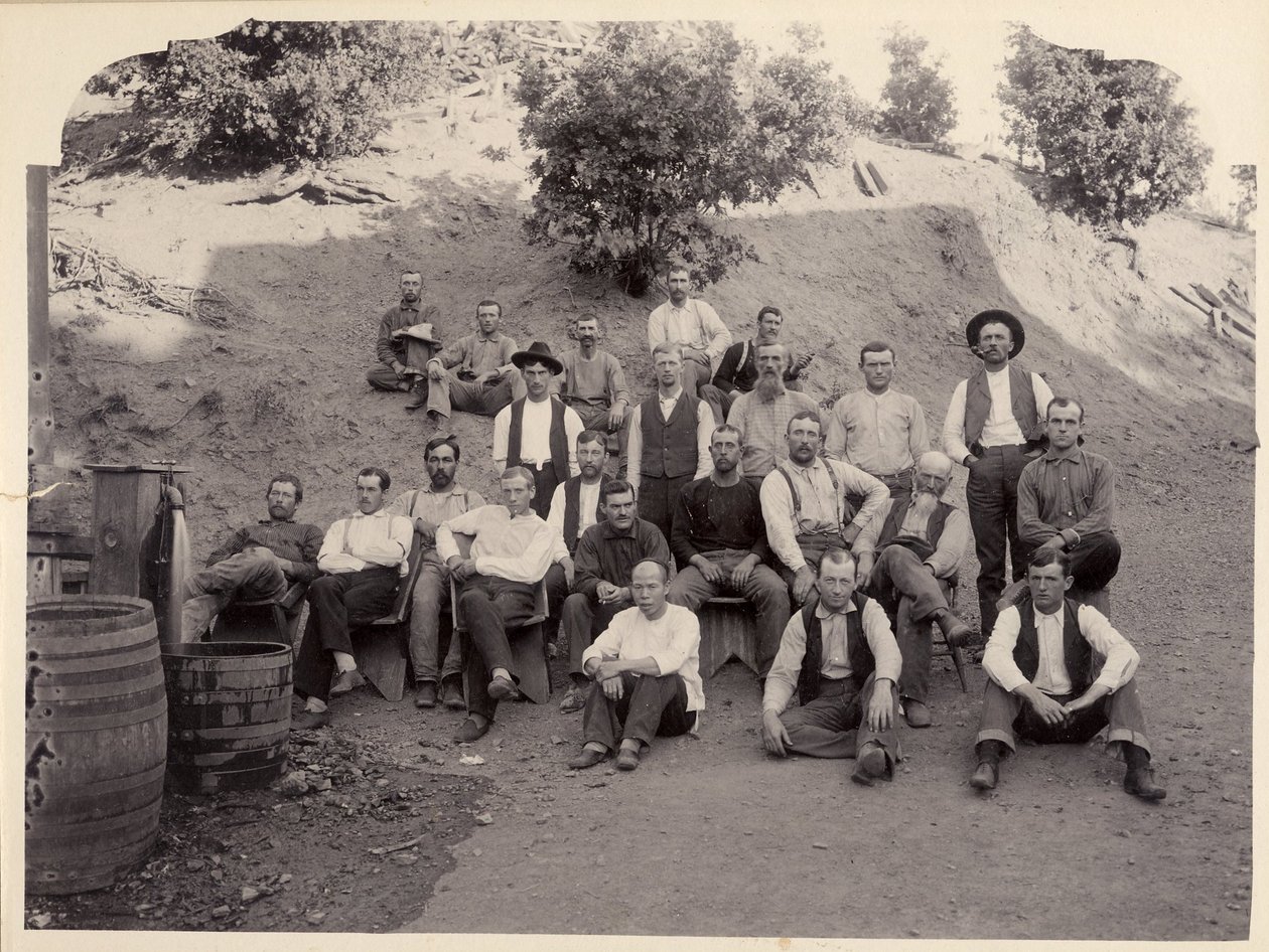 La Grange Mine Crew, Kalifornia, 1900-as évek. alkotó: Unbekannt