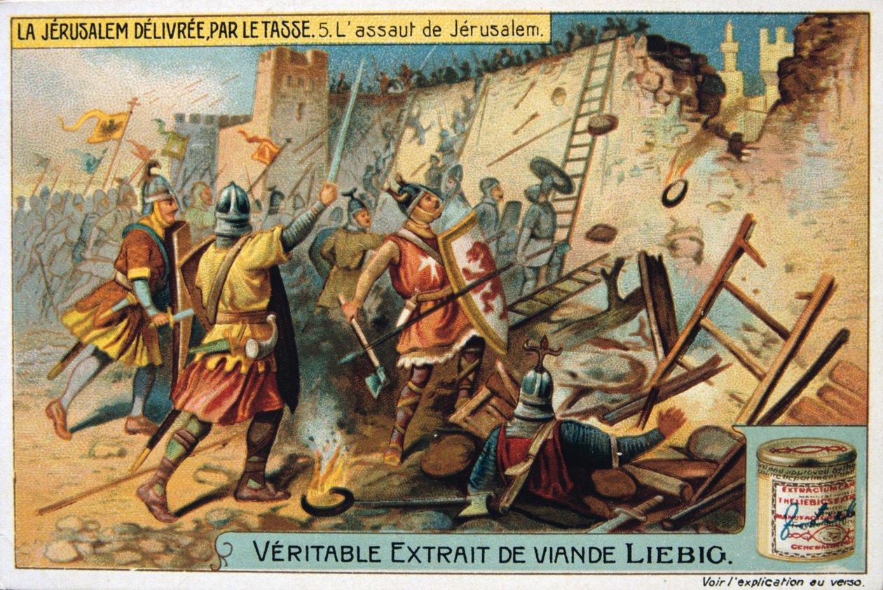 La Jerusalem delivree par le Tasse, A támadás Jeruzsálem ellen. 19. század alkotó: Unbekannt