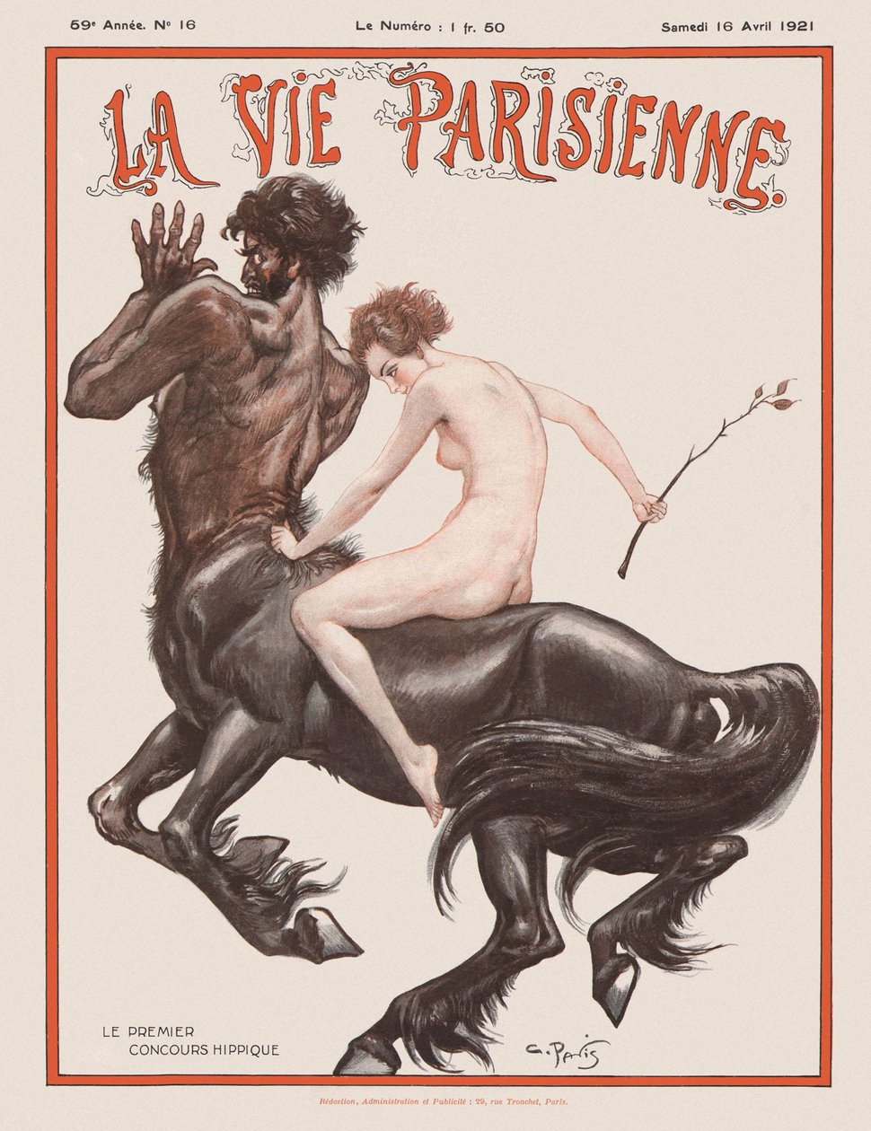 A Parisian Life magazin borítója, 1921 alkotó: Unbekannt