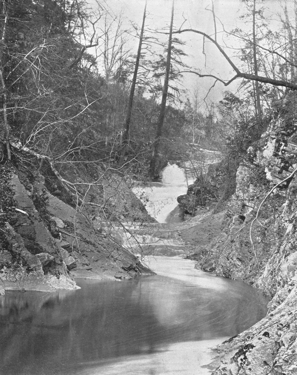 Lace Waterfalls and Dragons Pool, Natural Bridge, Virginia, USA, 1900. alkotó: Unbekannt