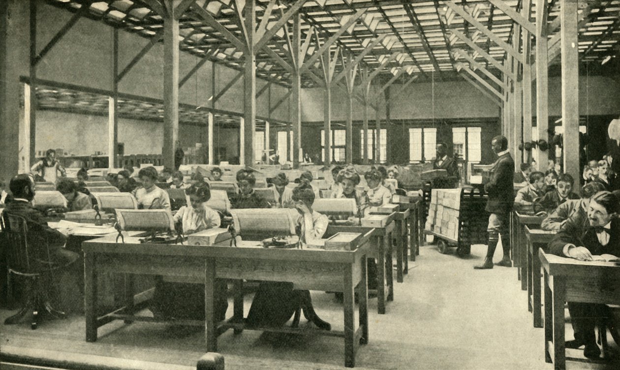 Lady Clerks az amerikai népszámlálási kimutatások táblázatában, 1901. alkotó: Unbekannt