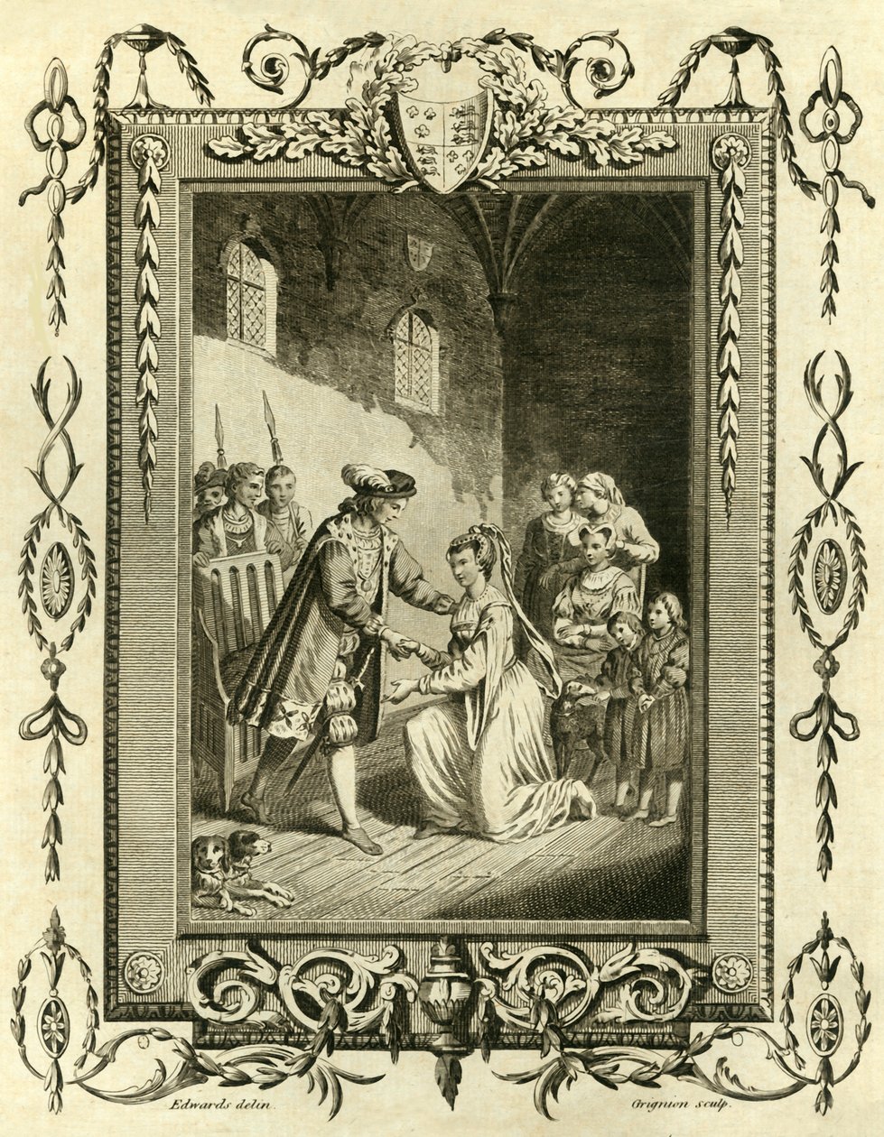 Lady Elizabeth Gray kérvényezi IV. Edwardot, hogy állítsák helyre földjeit, 1461, 1783. alkotó: Unbekannt
