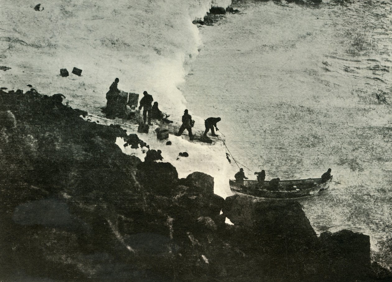 Leszállási üzletek a hajóról az első leszállóhelyen, c1908, 1909 alkotó: Unbekannt