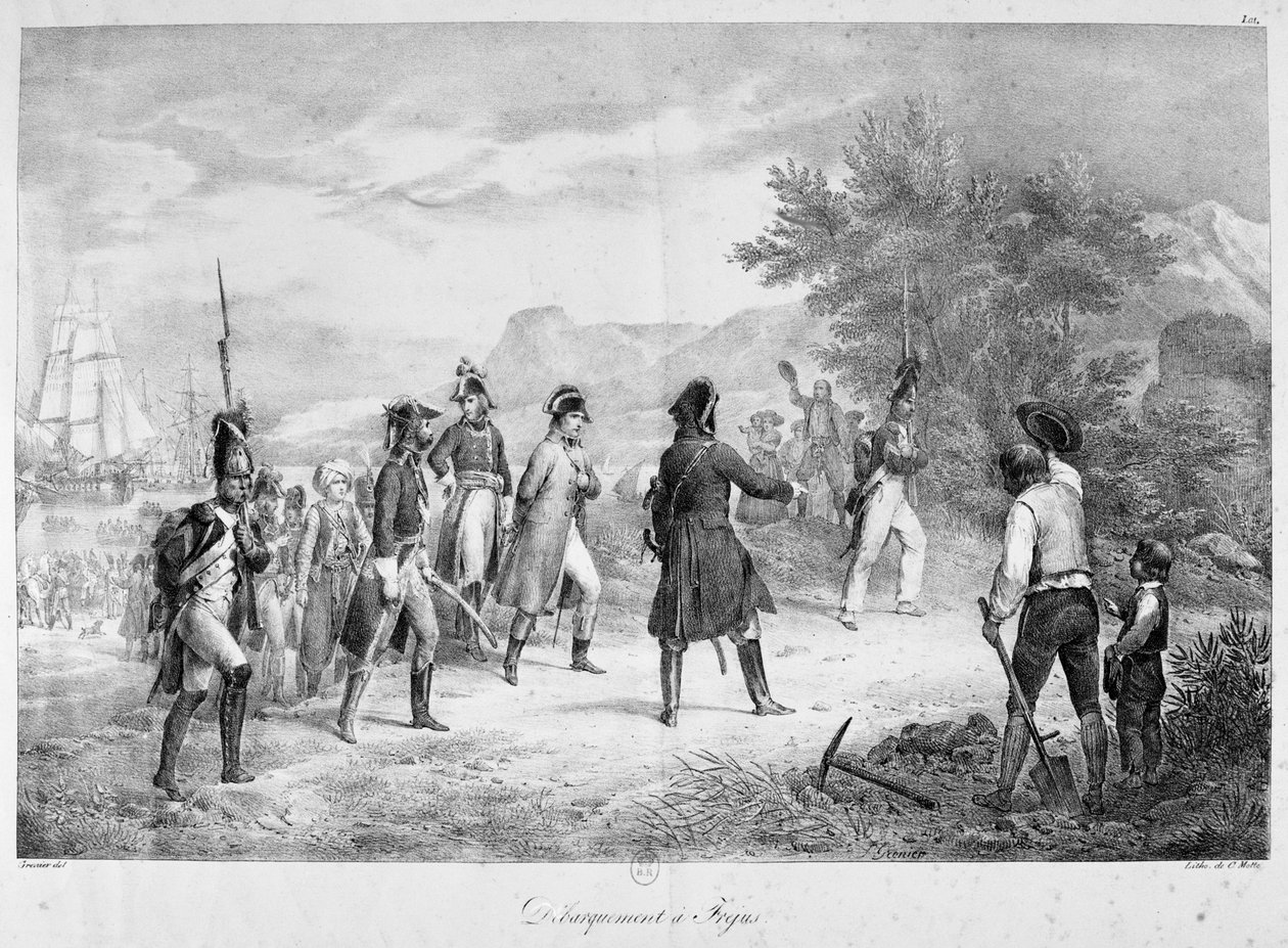 Leszállás Frejusban, 1815. március alkotó: Unbekannt