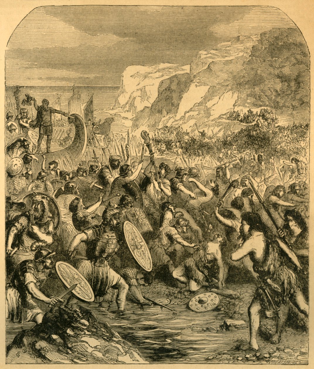 Julius Caesar partraszállása, 1890. alkotó: Unbekannt