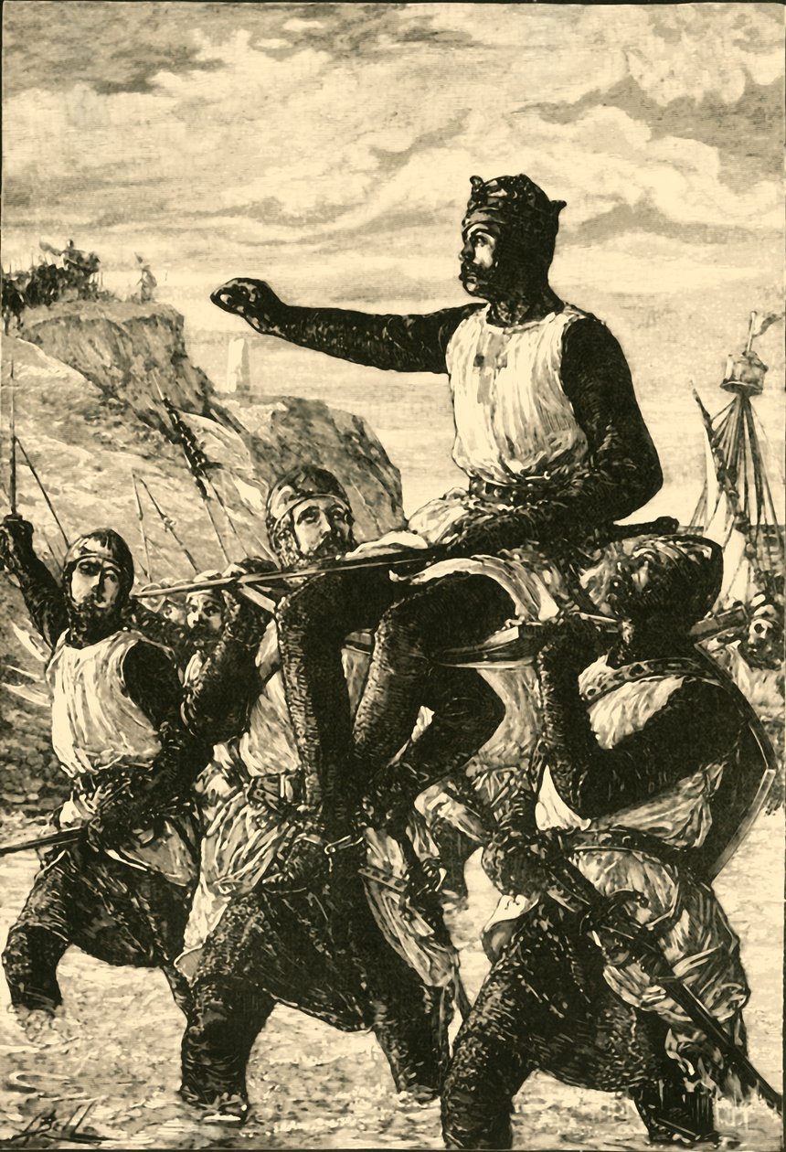 Roger Guiscard partraszállása Szicíliában, 1057, 1890. alkotó: Unbekannt