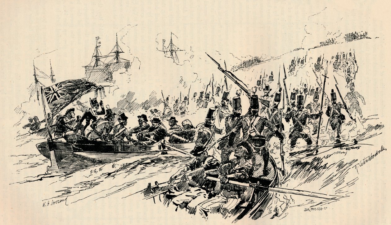 Sir Ralph Abercromby és a brit erők partraszállása Alexandriában, 1801, 1884 alkotó: Unbekannt