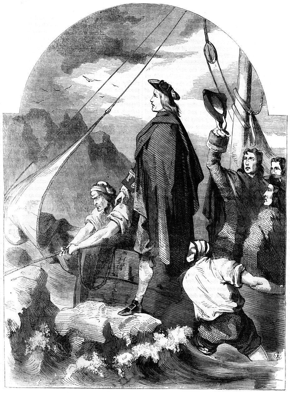 A Chevalier de St George partraszállása Skóciában, 1715, 19. század alkotó: Unbekannt
