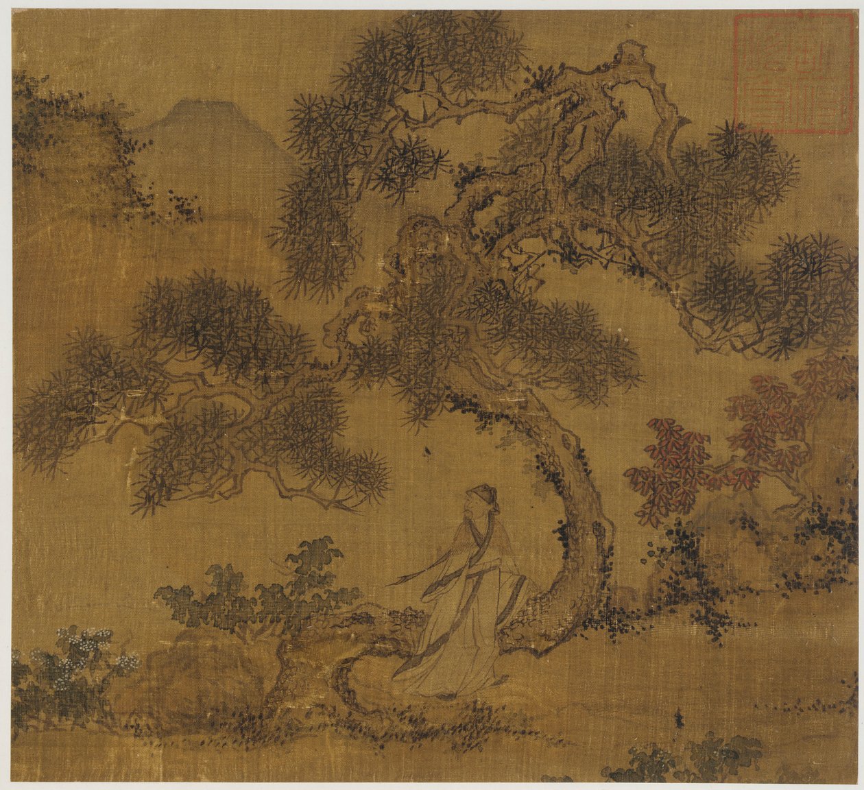 Tájkép: ember a fenyő alatt, Ming-dinasztia, 1368-1644. alkotó: Unbekannt