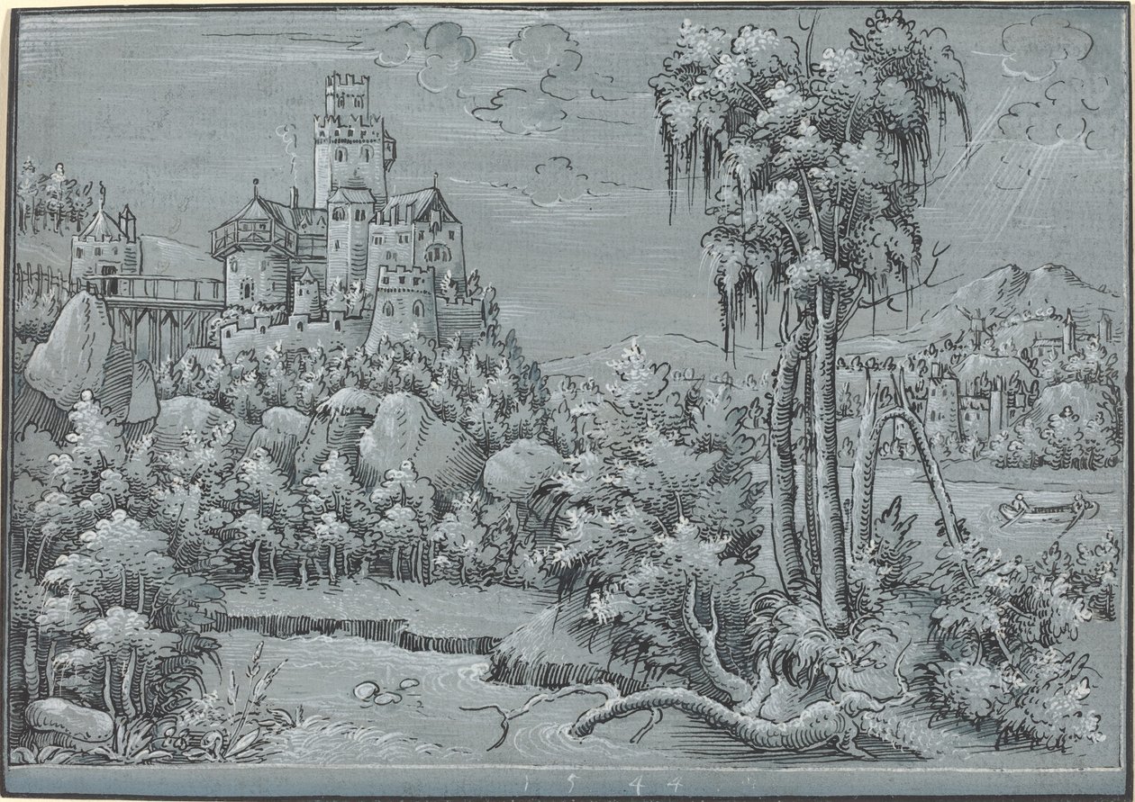 Táj kastélyral, 1544. alkotó: Unbekannt