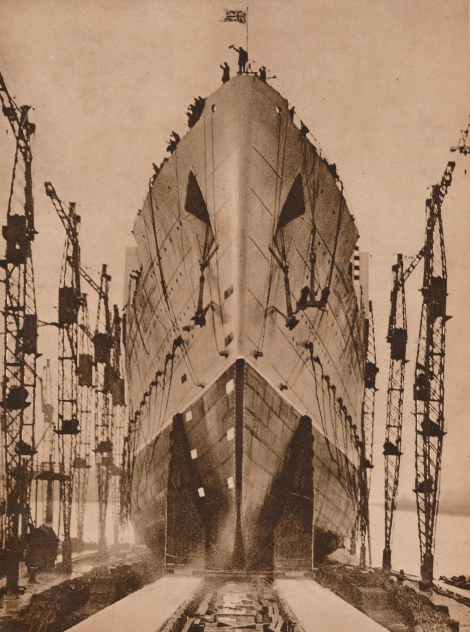 A "Queen Mary" Cunard óceánjáró felbocsátása, 1934-1935. alkotó: Unbekannt