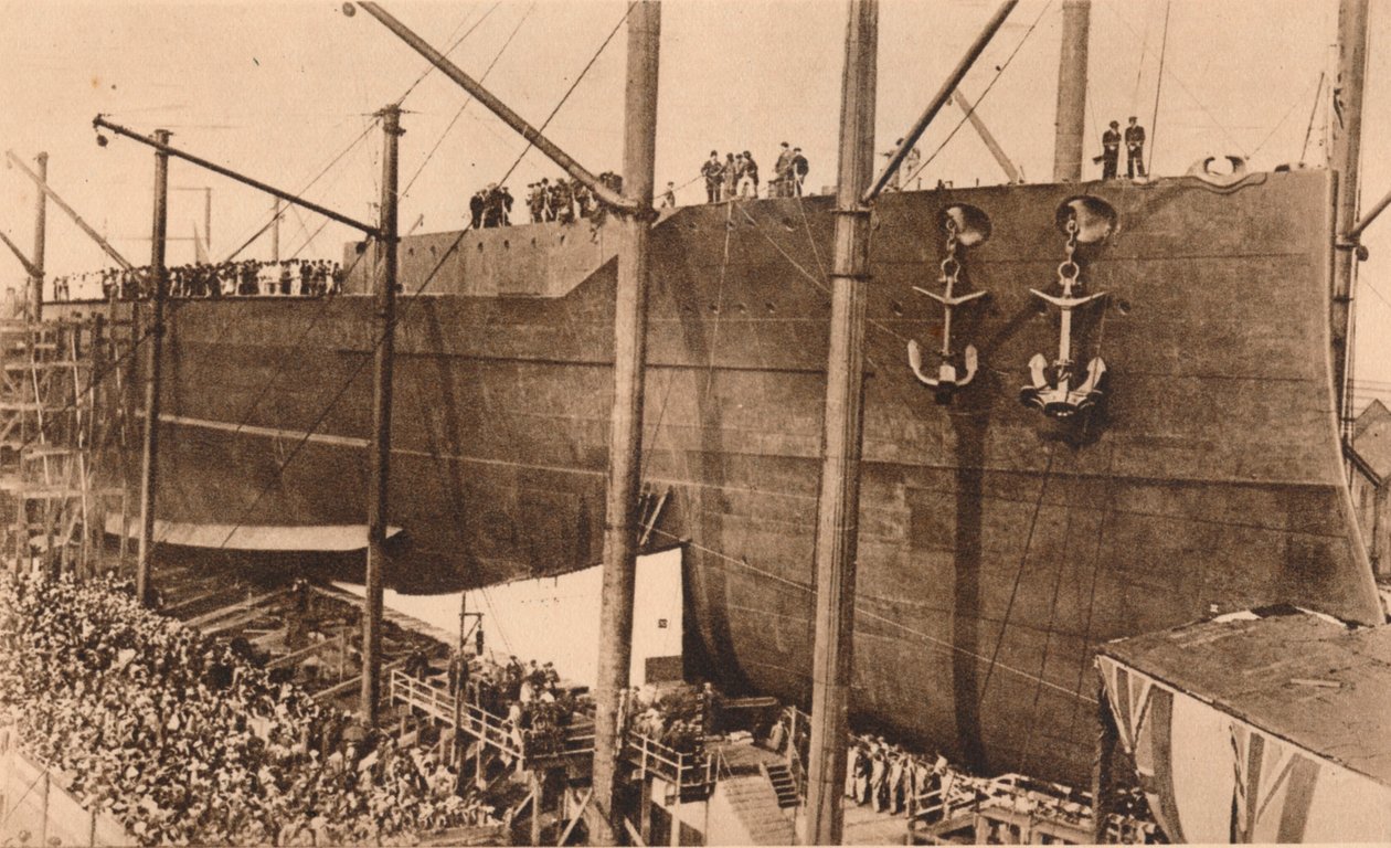 A HMS "Queen Elizabeth" csatahajó felbocsátása, 1913. október 16., 1935. alkotó: Unbekannt