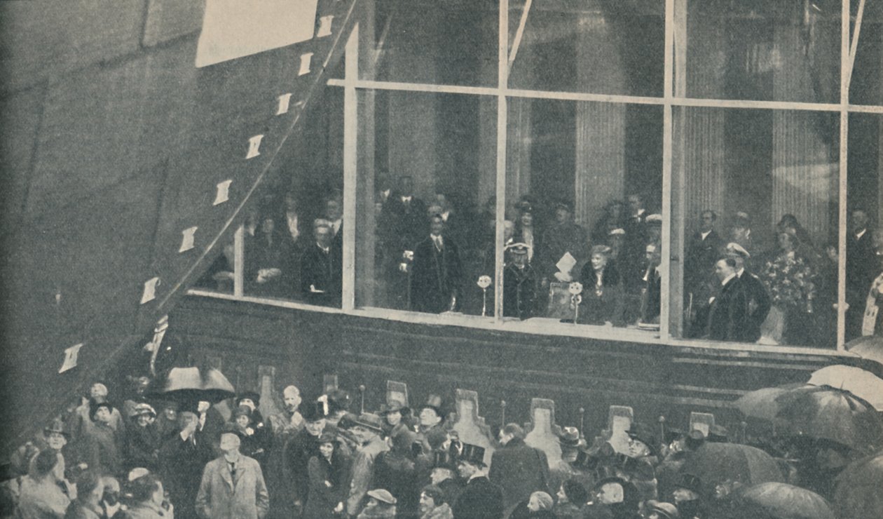 Új, óriási brit vonalhajó, az RMS Queen Mary vízre bocsátása, 1934. szeptember 26., 1936. alkotó: Unbekannt