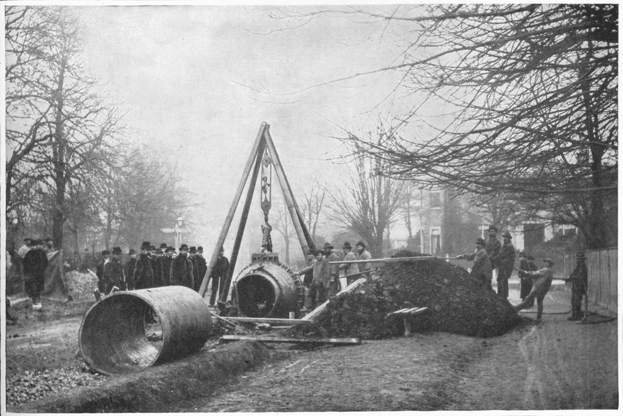 Nagy vízvezeték fektetése a Southwark and Vauxhall Water Company által, London, 1902 1903 alkotó: Unbekannt