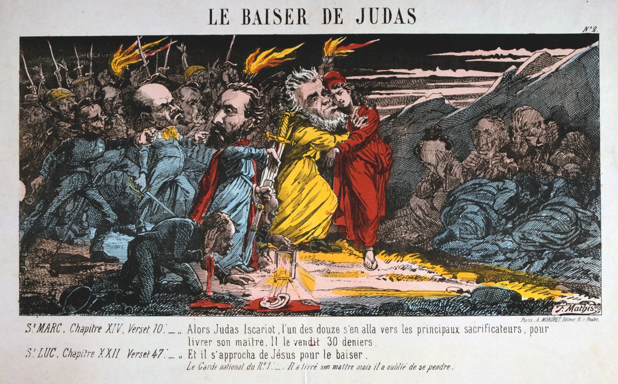 Júdás csókja, Párizs Kommün, 1871. alkotó: Unbekannt