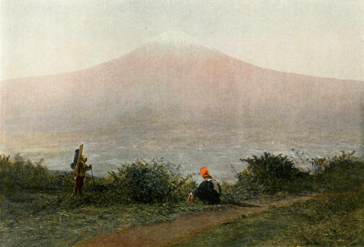 A Fousi-Yama, Japán énekhangja, Fuji-hegy, vulkán Japánban, 1900. alkotó: Unbekannt