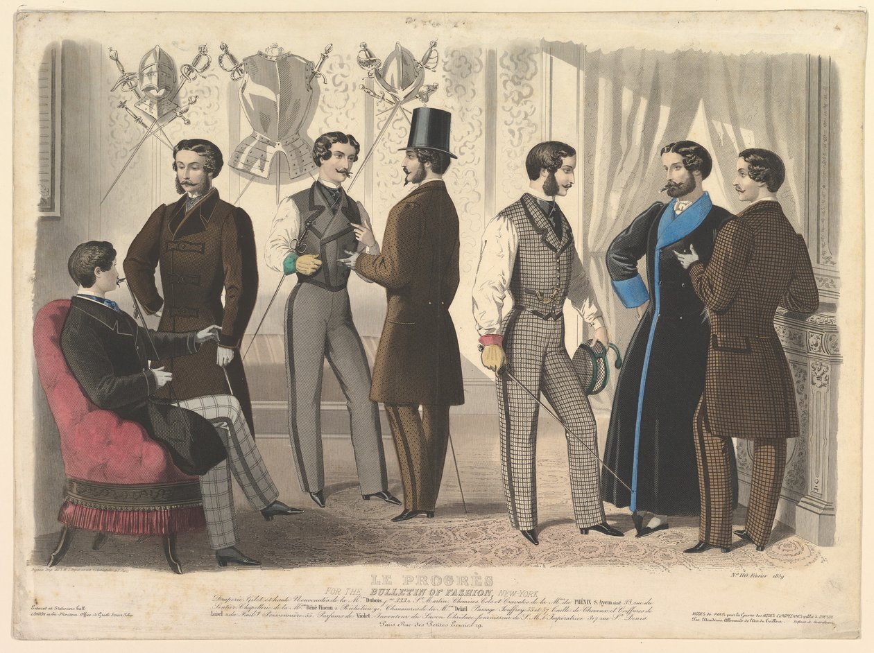 Le Progrès, a Bulletin of Fashion számára, New York, 110. szám, Modes de Paris, 1859. február. alkotó: Unbekannt