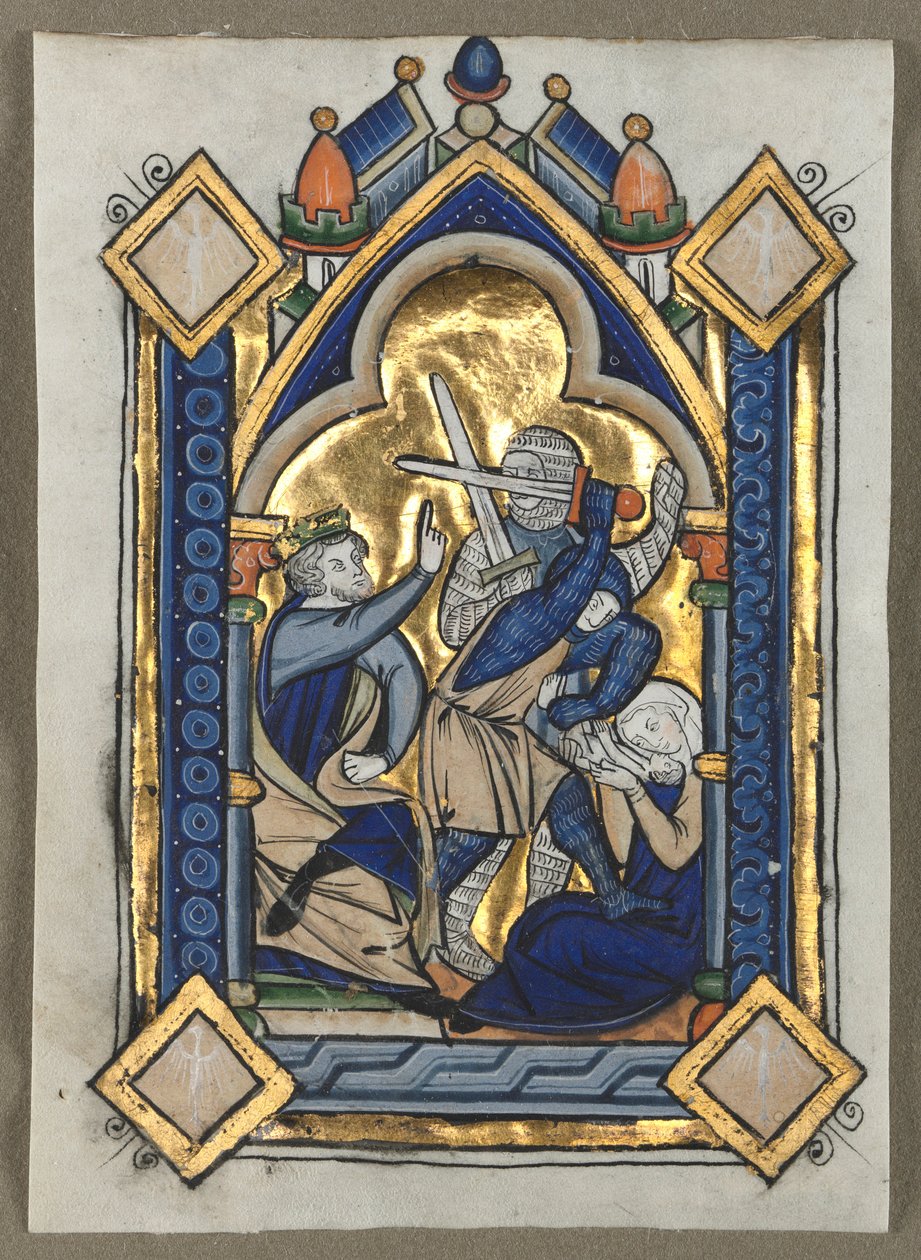 Zsoltárból kivágott levél: Ártatlanok mészárlása, c. 1260. alkotó: Unbekannt