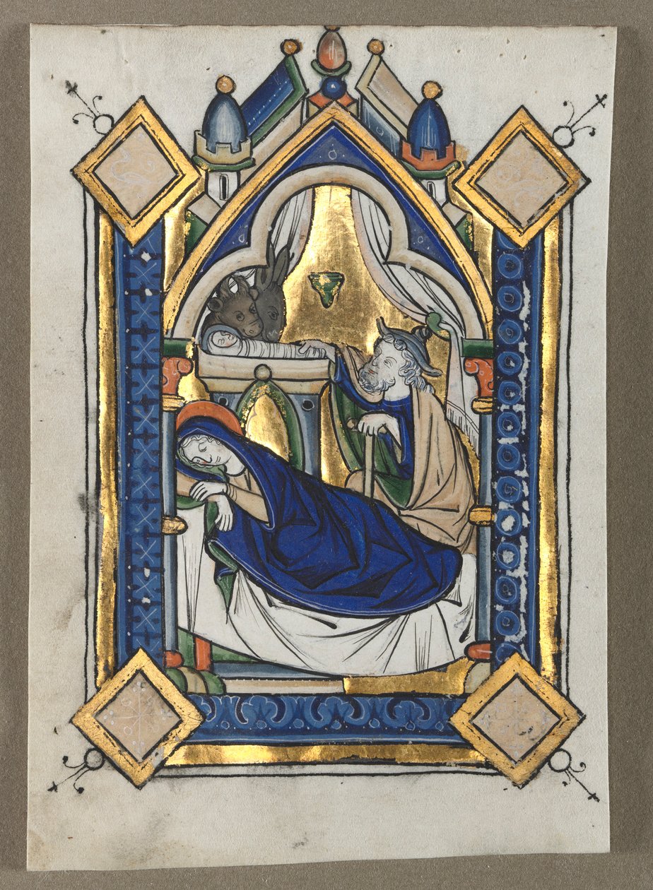Zsoltárból kivágott levél: A születés, c. 1260. alkotó: Unbekannt