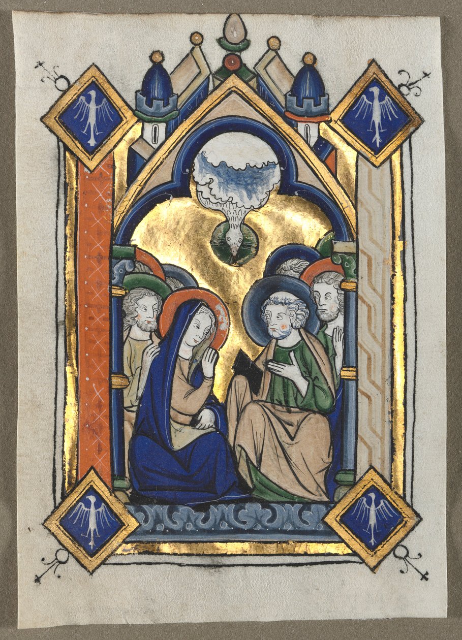 Zsoltárból kivágott levél: Pünkösd, c. 1260. alkotó: Unbekannt