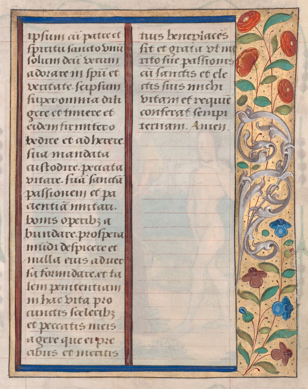 Levél egy órakönyvből: Szöveg illusztrált szegéllyel verso, c. 1510. alkotó: Unbekannt