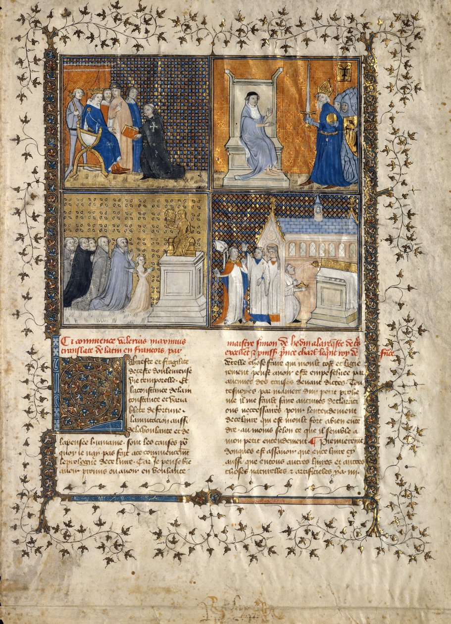 Levél Valerius Maximus kéziratából, francia, kb. 1380-90. alkotó: Unbekannt