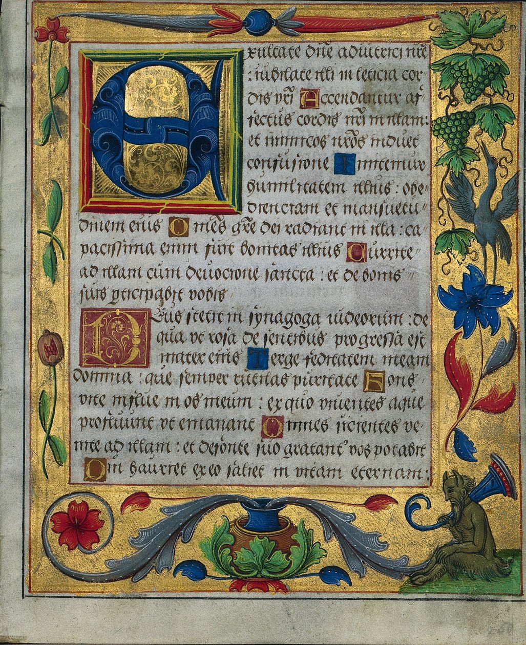 Levél egy zsoltárból és imakönyvből... 1/3 kivágott levél, c. 1524. alkotó: Unbekannt