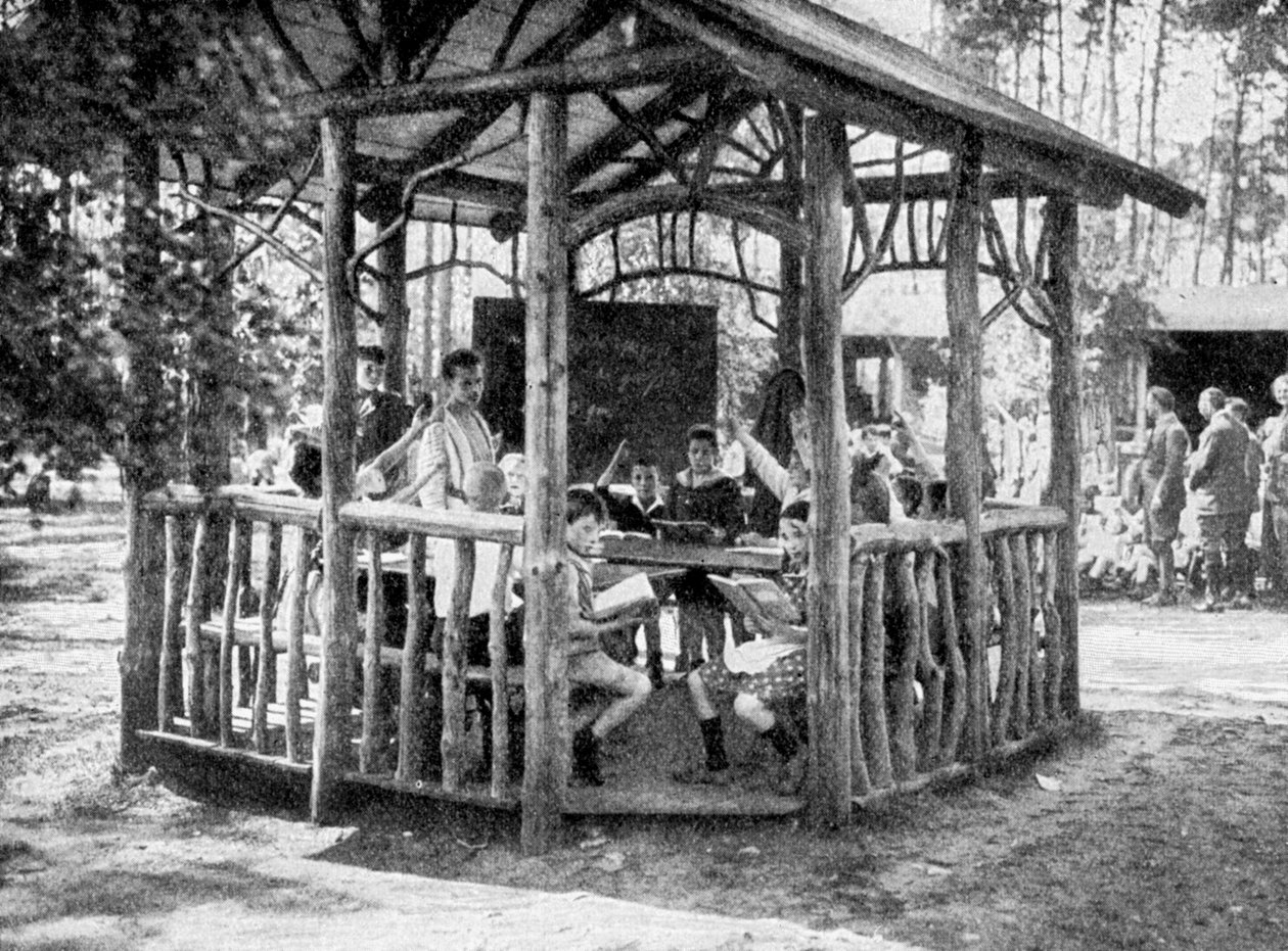 Tanulás a Charlottenburgi Erdőben, Berlin, Németország, 1922 alkotó: Unbekannt