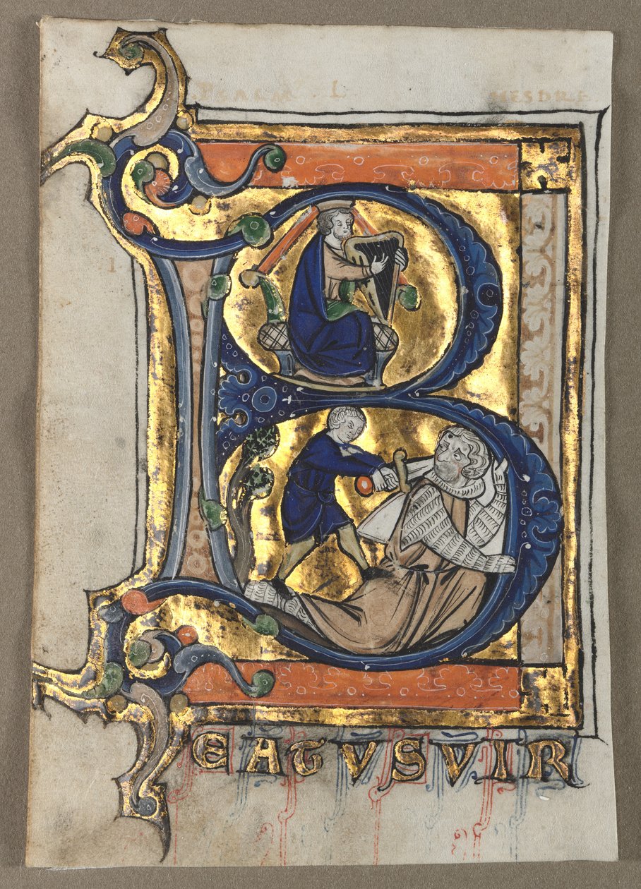 Hetes zsoltárból kivágott levelek, c. 1260. alkotó: Unbekannt
