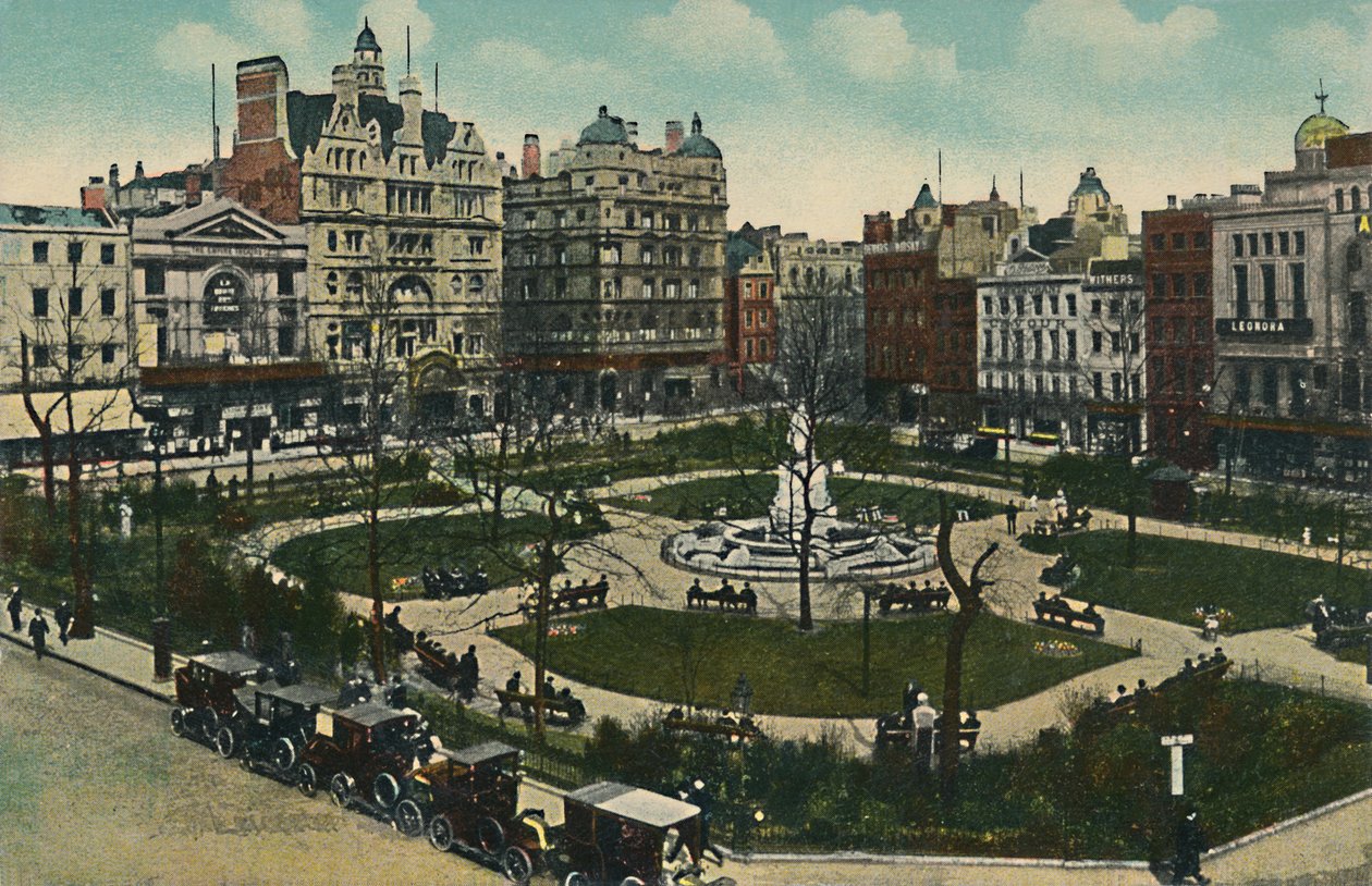 Leicester Square, London, 1900-as évek. alkotó: Unbekannt