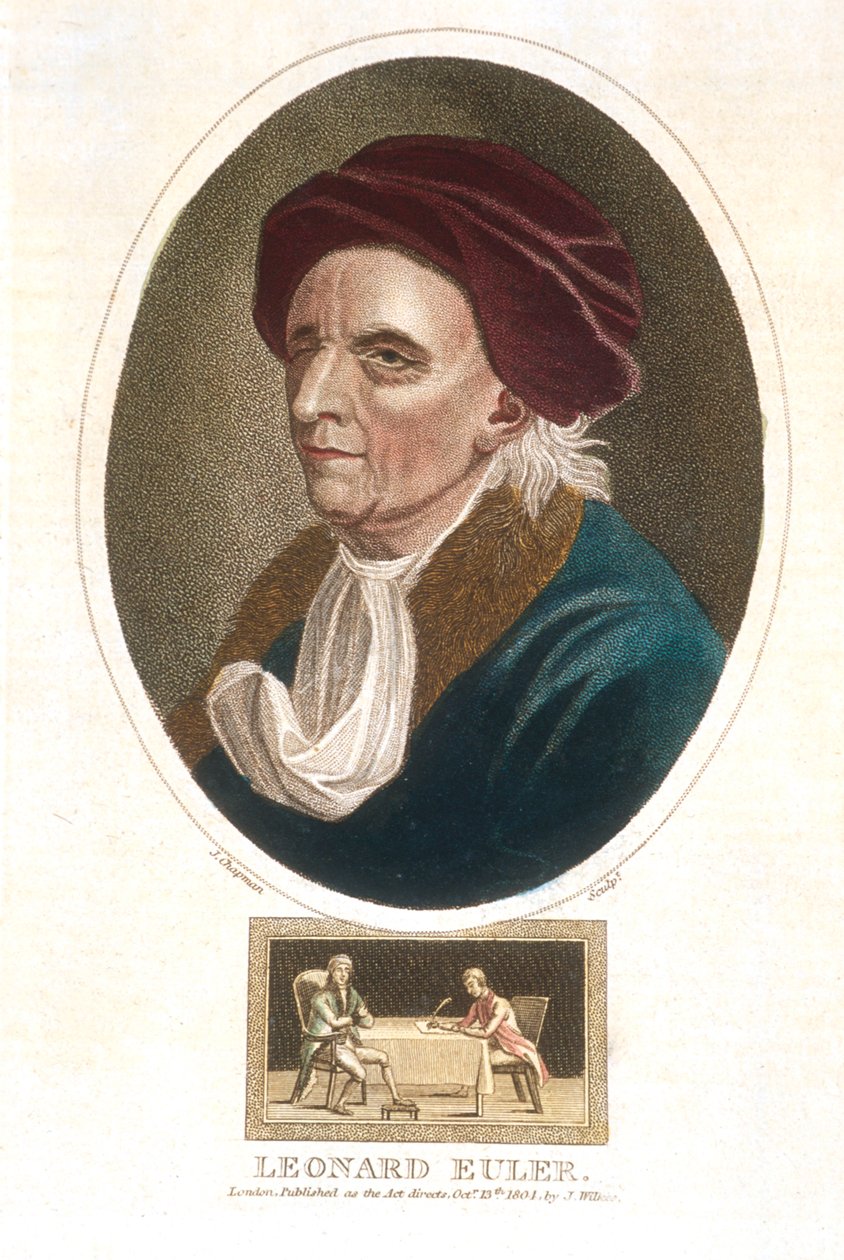 Leonhard Euler 1707-1783, svájci matematikus, 1801 alkotó: Unbekannt