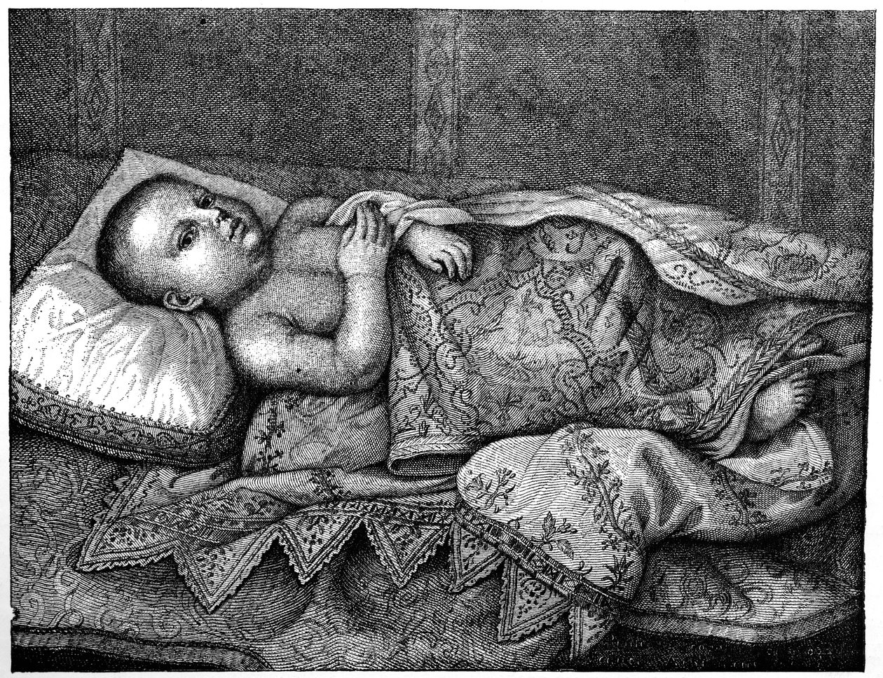 Leopoldo de Medici 1617-1675 bölcsőjében, 1882 alkotó: Unbekannt