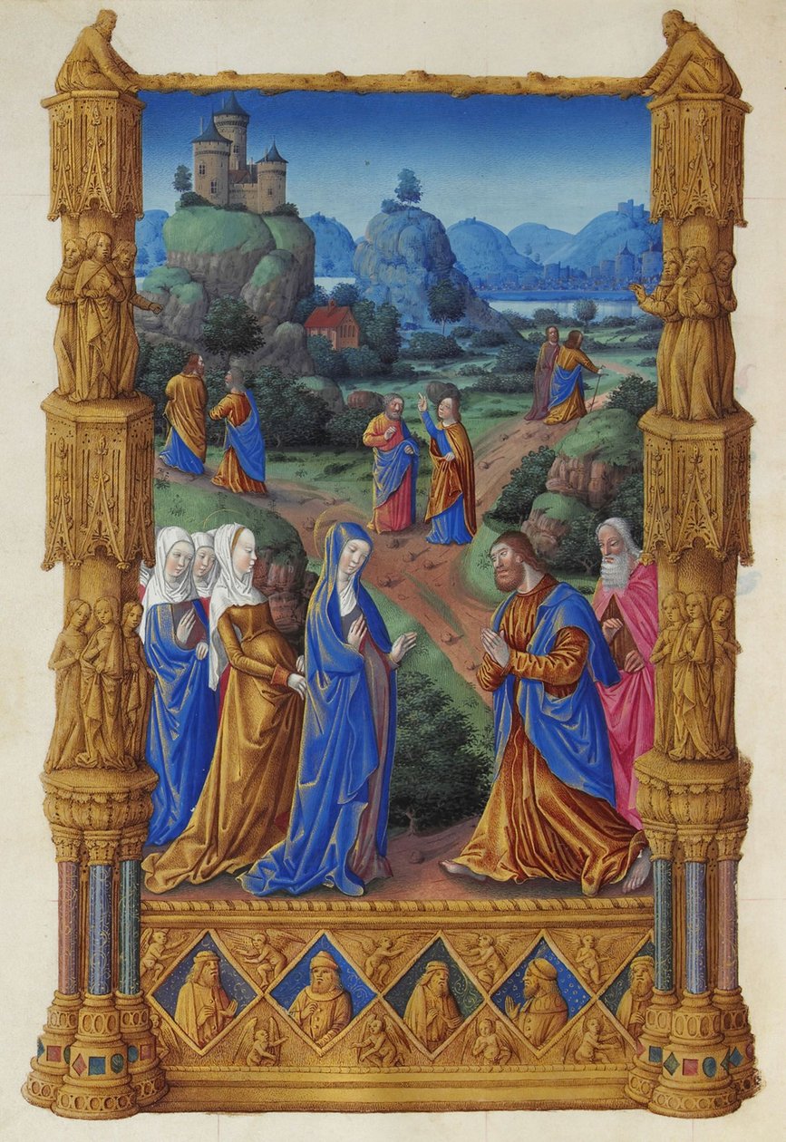 Les Très Riches Heures du duc de Berry, 122v fólió - Az apostolok prédikálni indulnak alkotó: Unbekannt