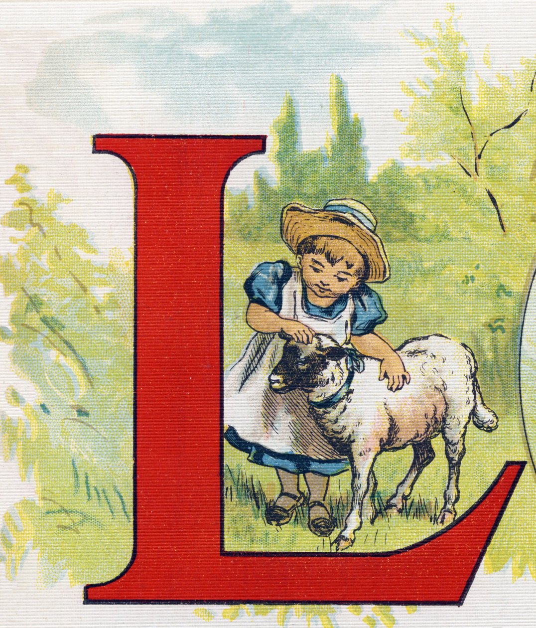 L betű: bárány. Metszet "ABC L