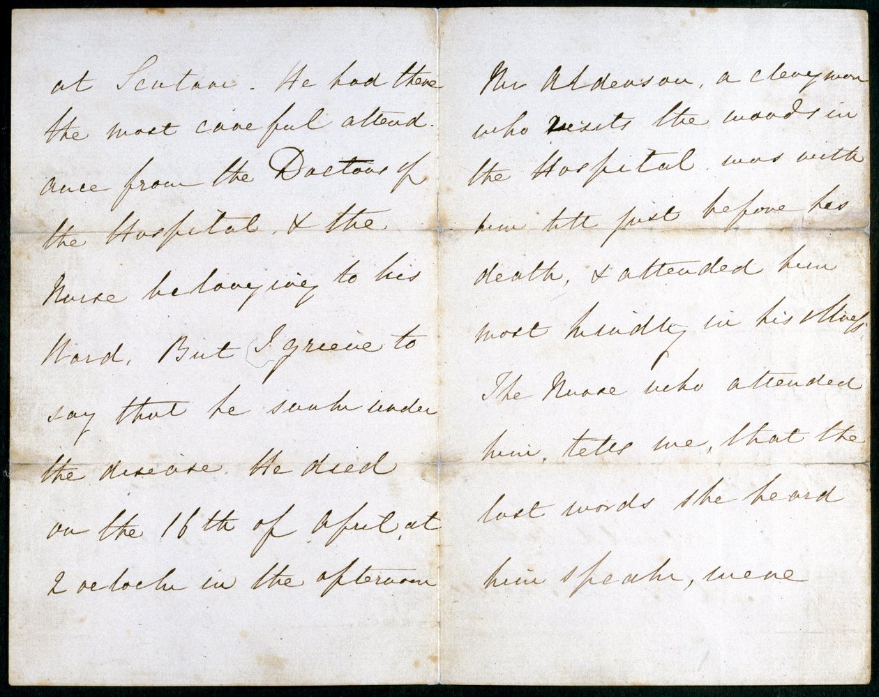 Florence Nightingale levele, 1856. május alkotó: Unbekannt