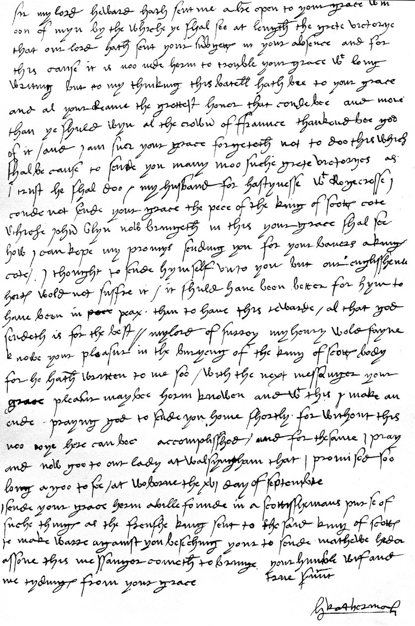 Aragóniai Katalin régensként írt levele férjének, VIII. Henrik francia királynak, amelyben bejelenti az angolok győzelmét a skót hadsereg felett Floddennél és IV. Jakab skót király halálát. alkotó: Unbekannt