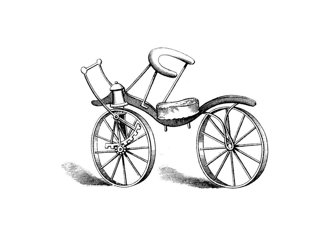 Lewis Gompertzs fejlesztése a Baron von Draiss kerékpáron, 1821 alkotó: Unbekannt