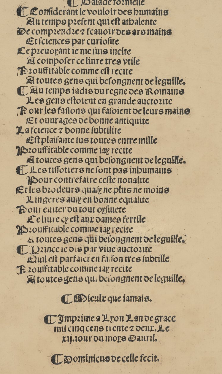 Librettó nouellamete Domenico da Sera mester számára komponált ... minden s ... műve, 1532. április 12. alkotó: Unbekannt