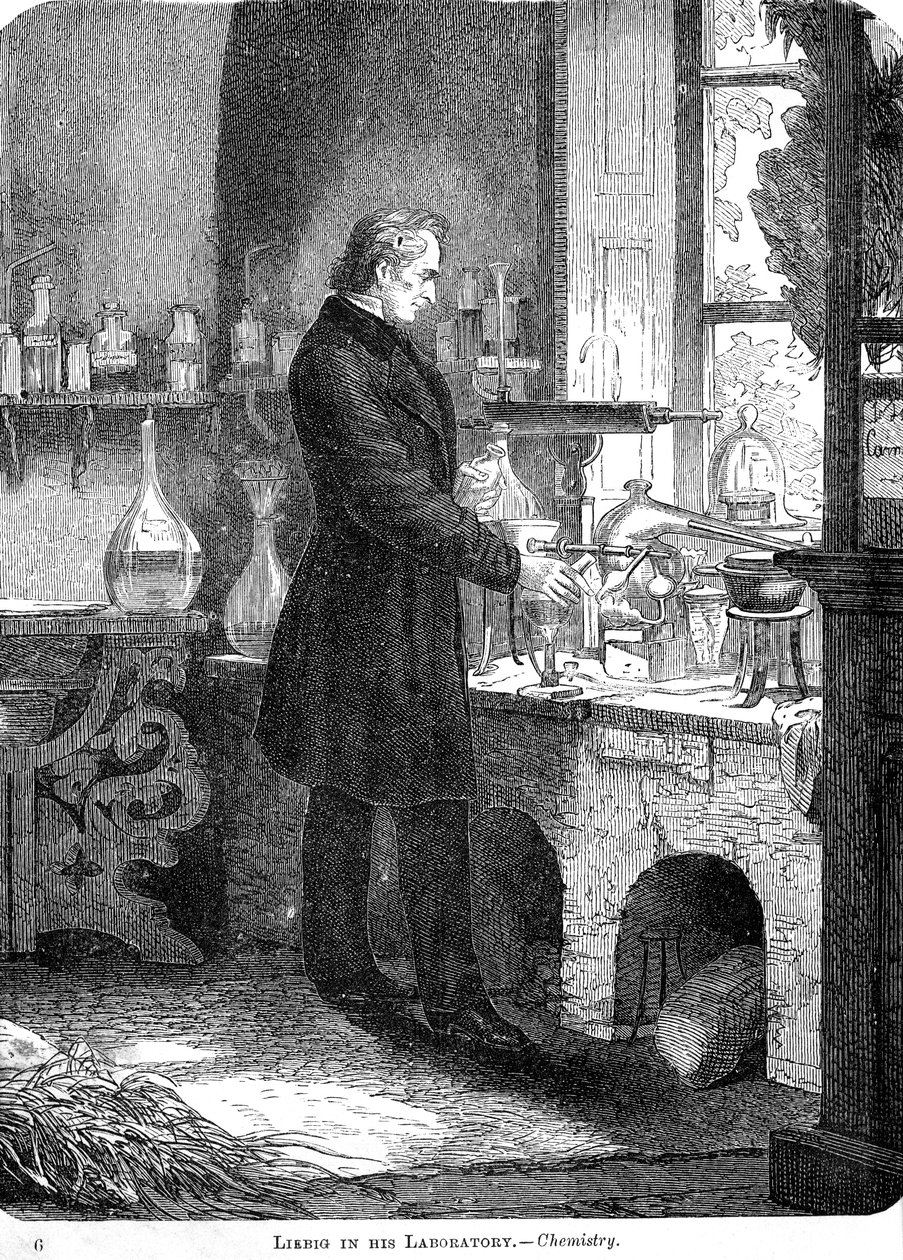 Liebig in His Laboratory-Chemistry, 19. század közepe c1885 alkotó: Unbekannt
