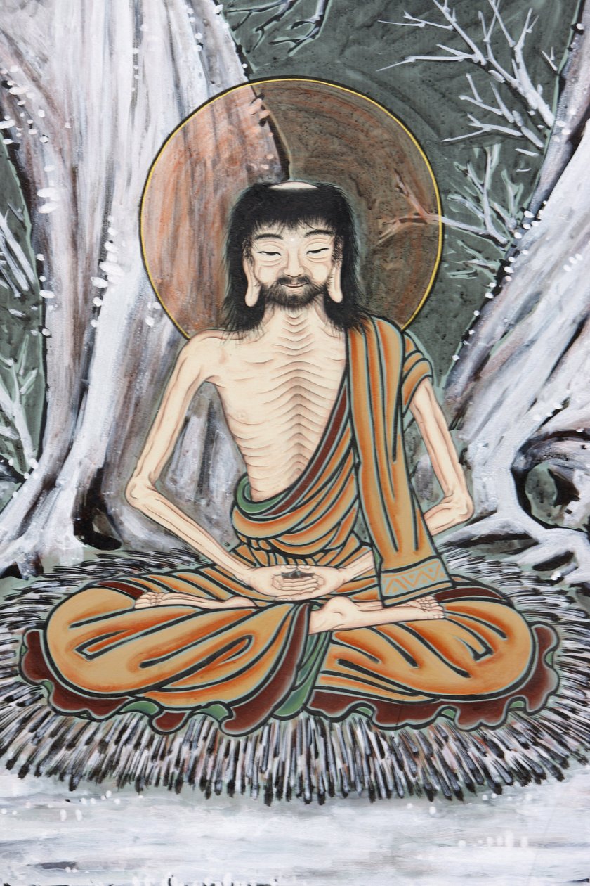 Buddha élete A fiatal aszkéta hat éven át szélsőséges önsanyargatást gyakorol az Igazság, Szöul és Coree du Sud felfedezésének reményében. alkotó: Unbekannt
