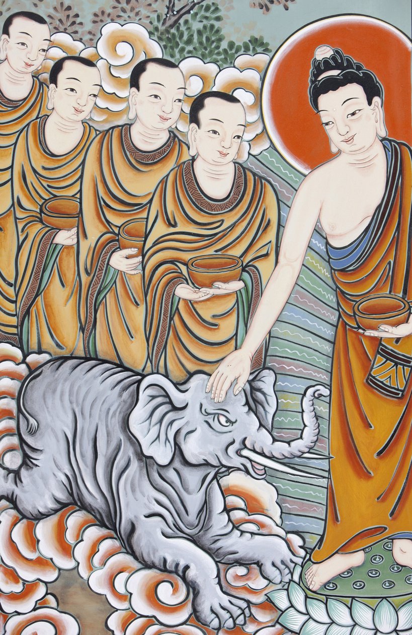 Buddha élete Egy elefánt megszelídítése, Szöul, Coree du Sud alkotó: Unbekannt