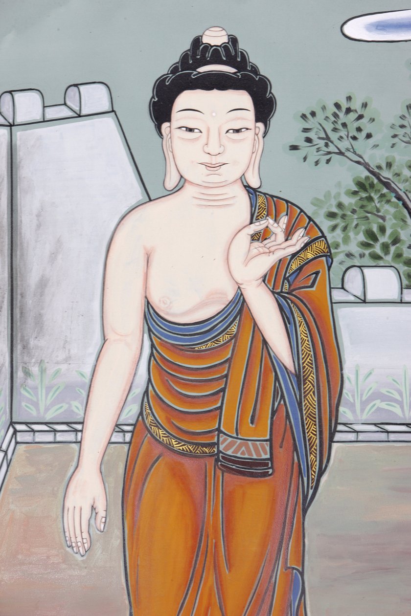 Buddha élete A szolgálat A Buddha tanításait magyarázó vita gesztusa (Vitaka Mudra), Szöul, Coree du Sud alkotó: Unbekannt