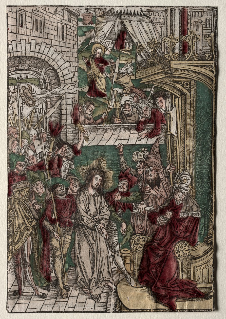 Krisztus élete: Krisztus Pilátus előtt, 1400-as évek. alkotó: Unbekannt