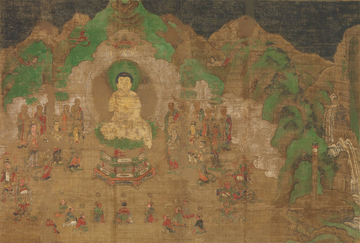 Buddha élete: Bimbisara király megtérése, 15. század eleje. alkotó: Unbekannt