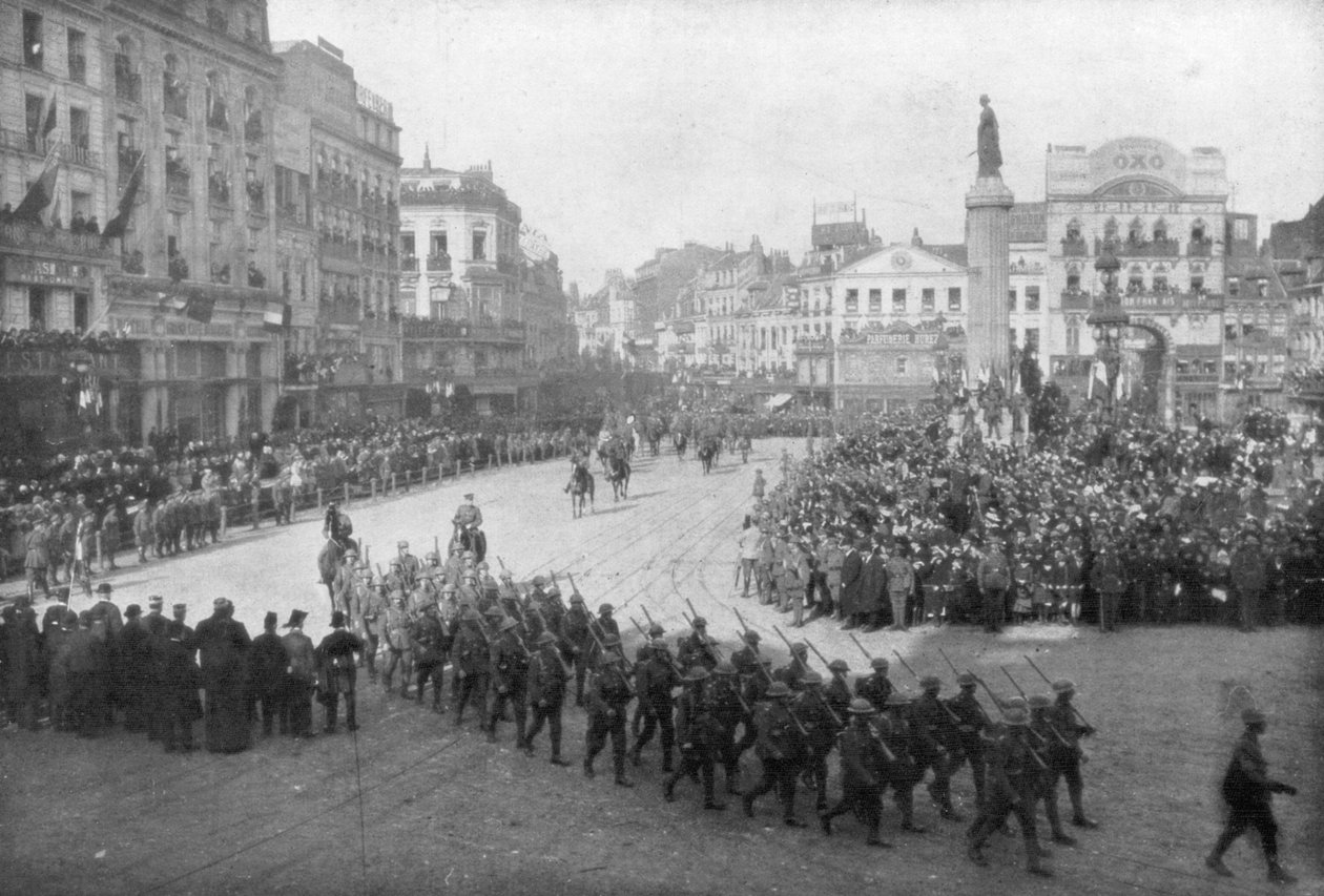 Lille-t a brit 5. hadsereg szabadítja fel, Franciaország, 1918. október 17 alkotó: Unbekannt