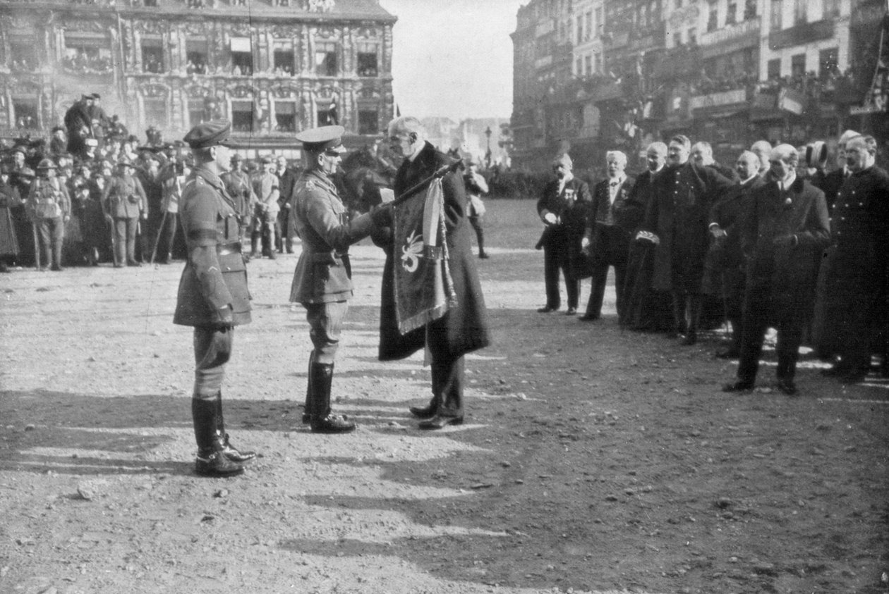 Lille-t a brit 5. hadsereg szabadítja fel, Franciaország, 1918. október 17 alkotó: Unbekannt