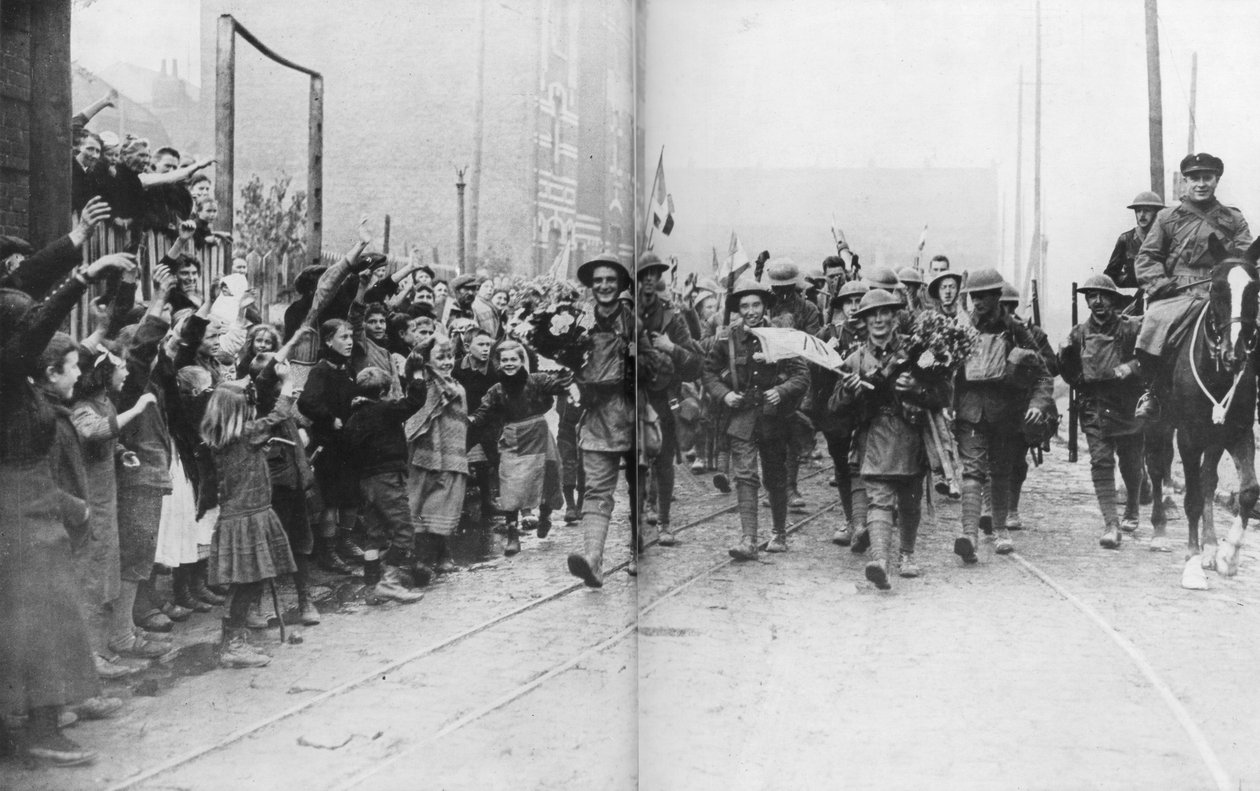 Lille felszabadítása a britek által, Franciaország, 1918. október 17 alkotó: Unbekannt