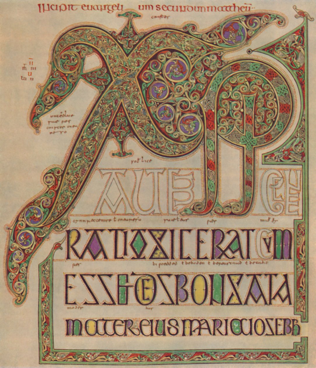 Lindisfarne Gospels, a Krisztus oldal. British Museum, Kr.u. 700, 1935 alkotó: Unbekannt
