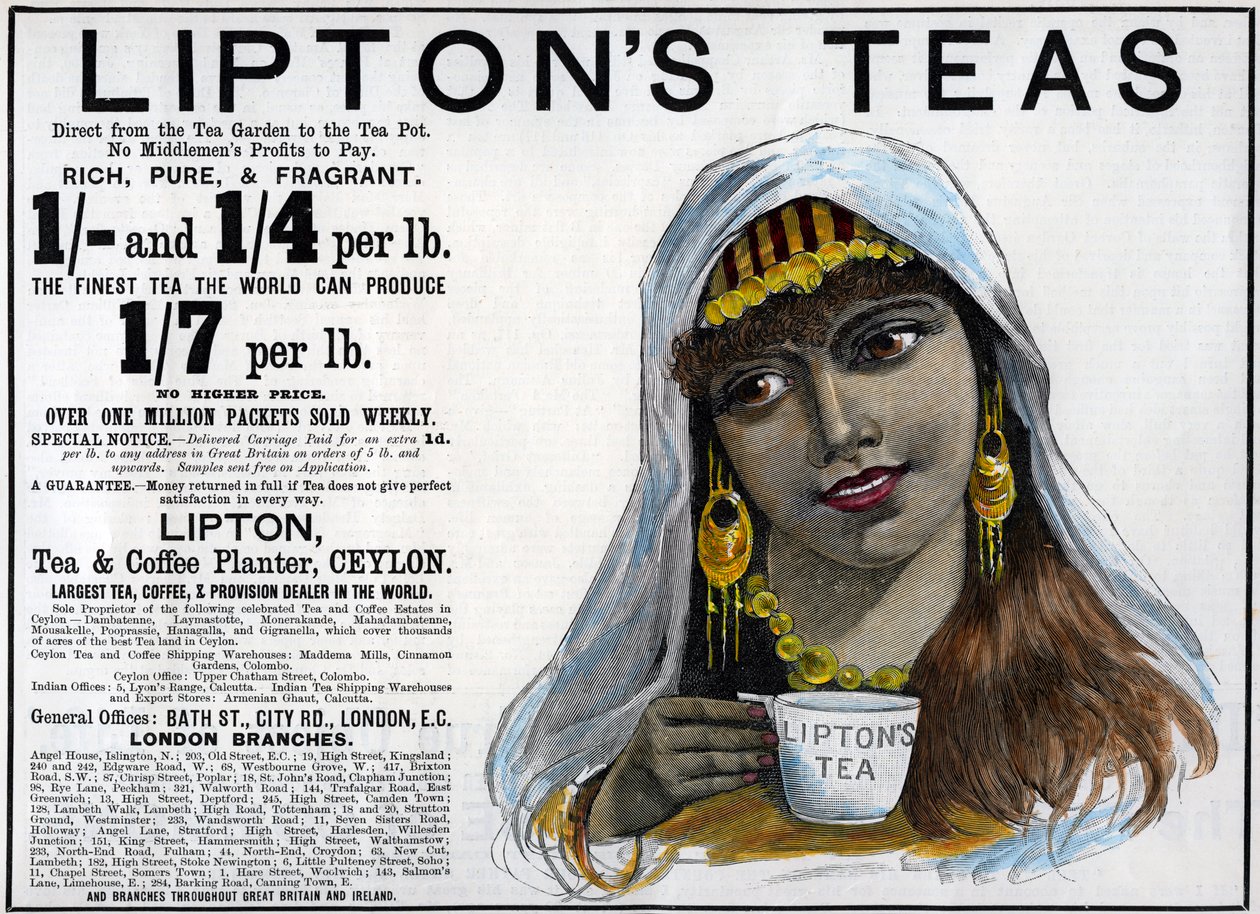 Liptons Teas reklám, 1893 alkotó: Unbekannt