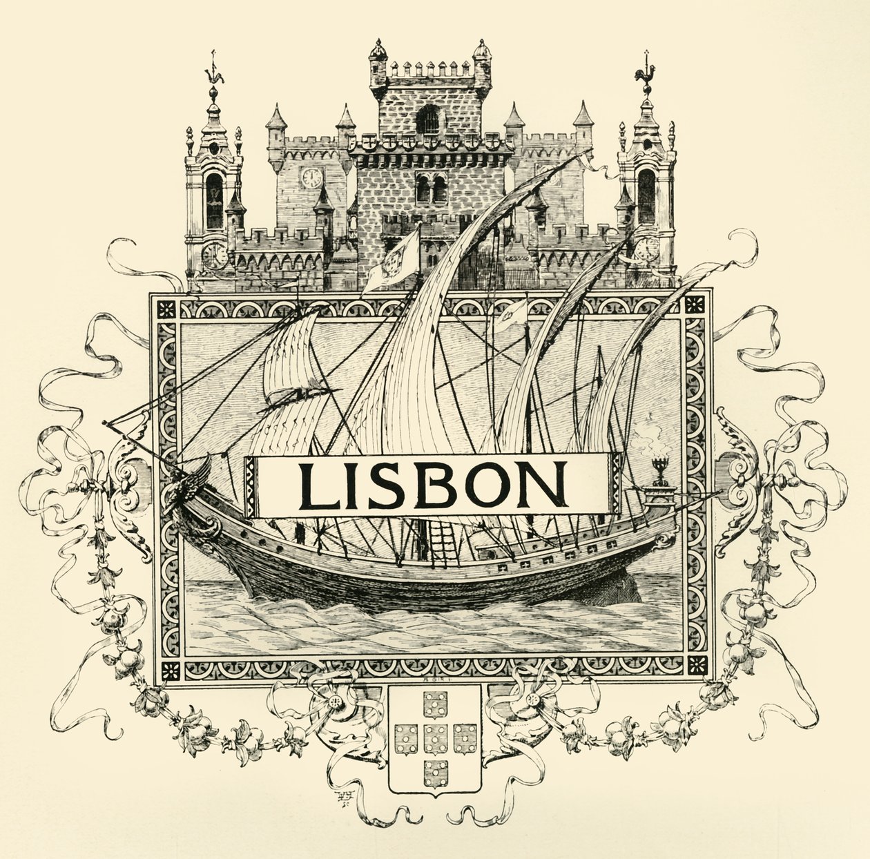 Lisszabon, 19. század vége – 20. század eleje. alkotó: Unbekannt